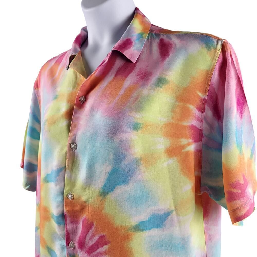 No Boundaries Men's Size Large (42-44} Multicolor Tie Dye Shirt Short Sleeve - Picture 7 of 13